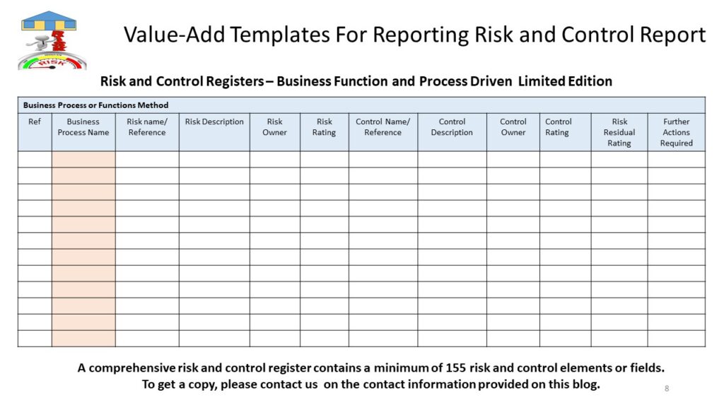 VALUE-ADD TEMPLATES FOR REPORTING KEY RISKS & CONTROLS TO THE BUSINESS ...
